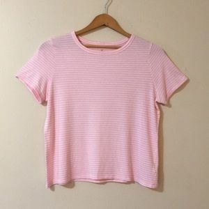 American Eagle pink and white stripes shirt